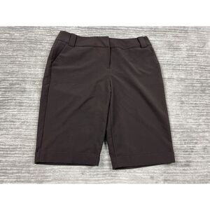 Worthington Pants Womens 16 Brown Modern Fit Cuffed Capri‎ Polyester Blend